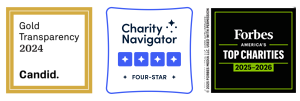 Logos of verified charitable organizations which certified SVdP charitable status.  Candid, Charity Navigator and Forbes
